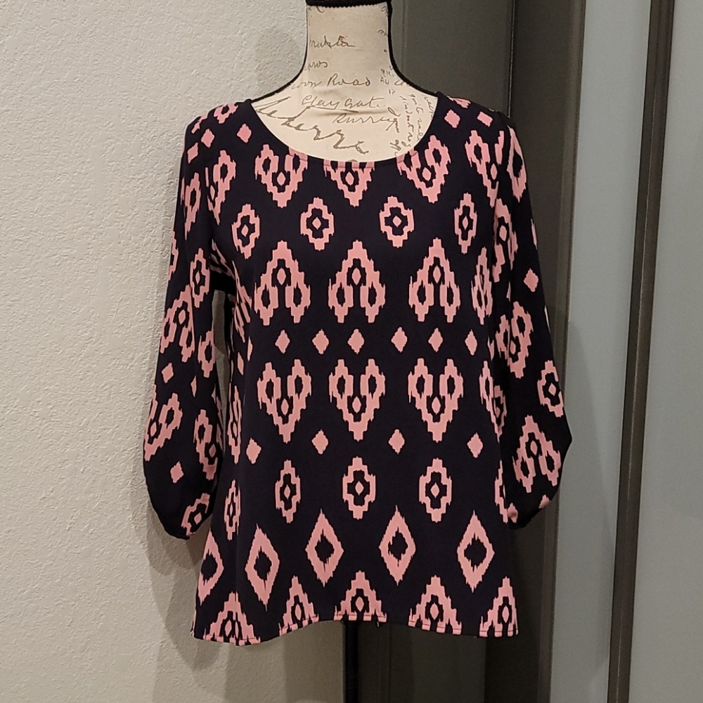 Pink & Black Blouse
